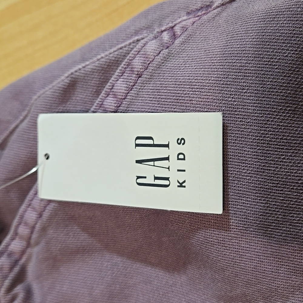 Gap Kids Purple Wide-Leg Twill Pants Drawstring Small 6-7 - Picture 2 of 12